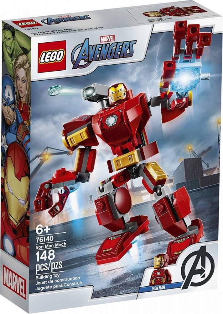 LEGO Marvel Avengers Iron Man Mech 76140 front view, bold armor ready for play and action