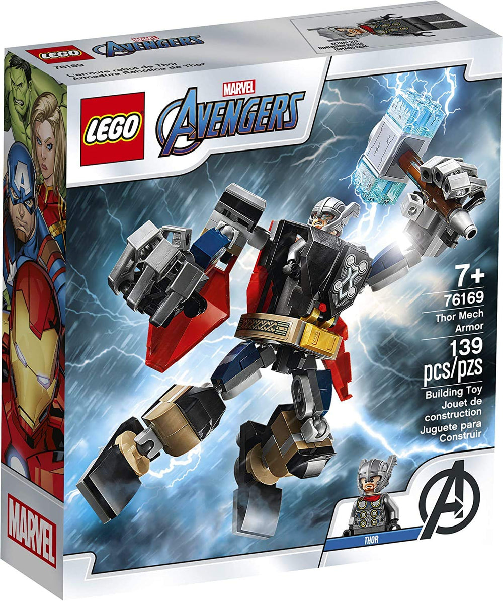 LEGO Marvel Avengers Thor Mech Armor 76169 mech pose ready for epic battles.