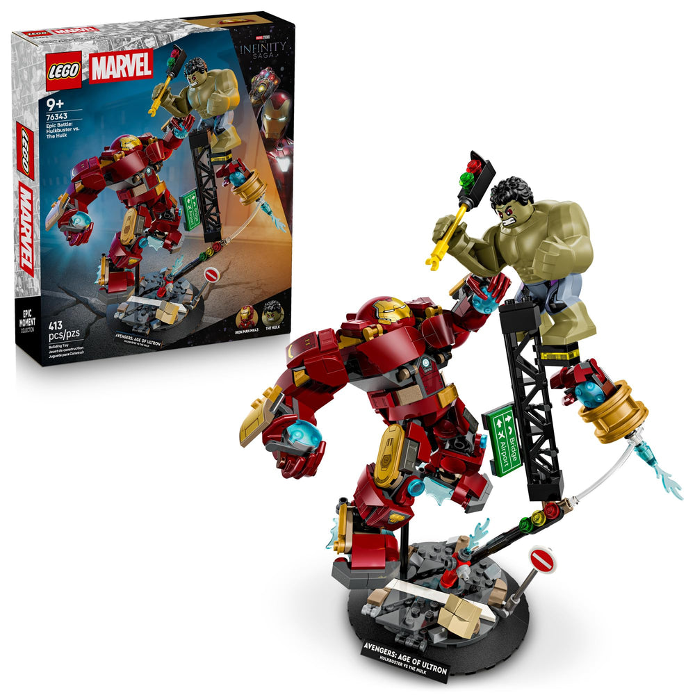 LEGO Marvel Hulkbuster armor with Iron Man minifigure for action-packed battles