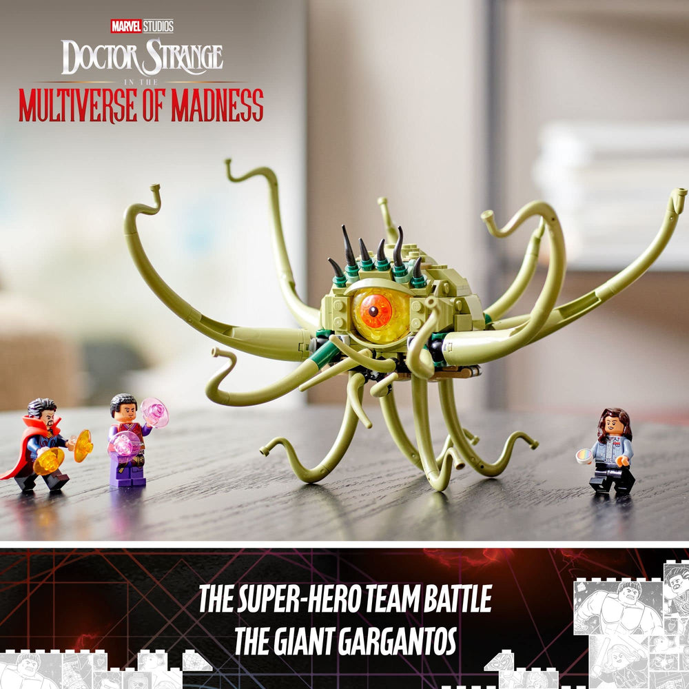 LEGO Marvel Gargantos Showdown wong-figure supports teamwork scenes and hero moments.