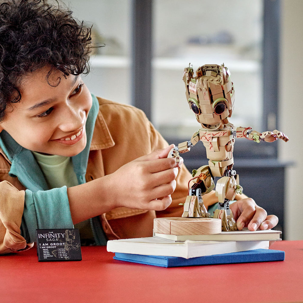 LEGO Marvel I am Groot 76217 cassette tape detail for display and role-play