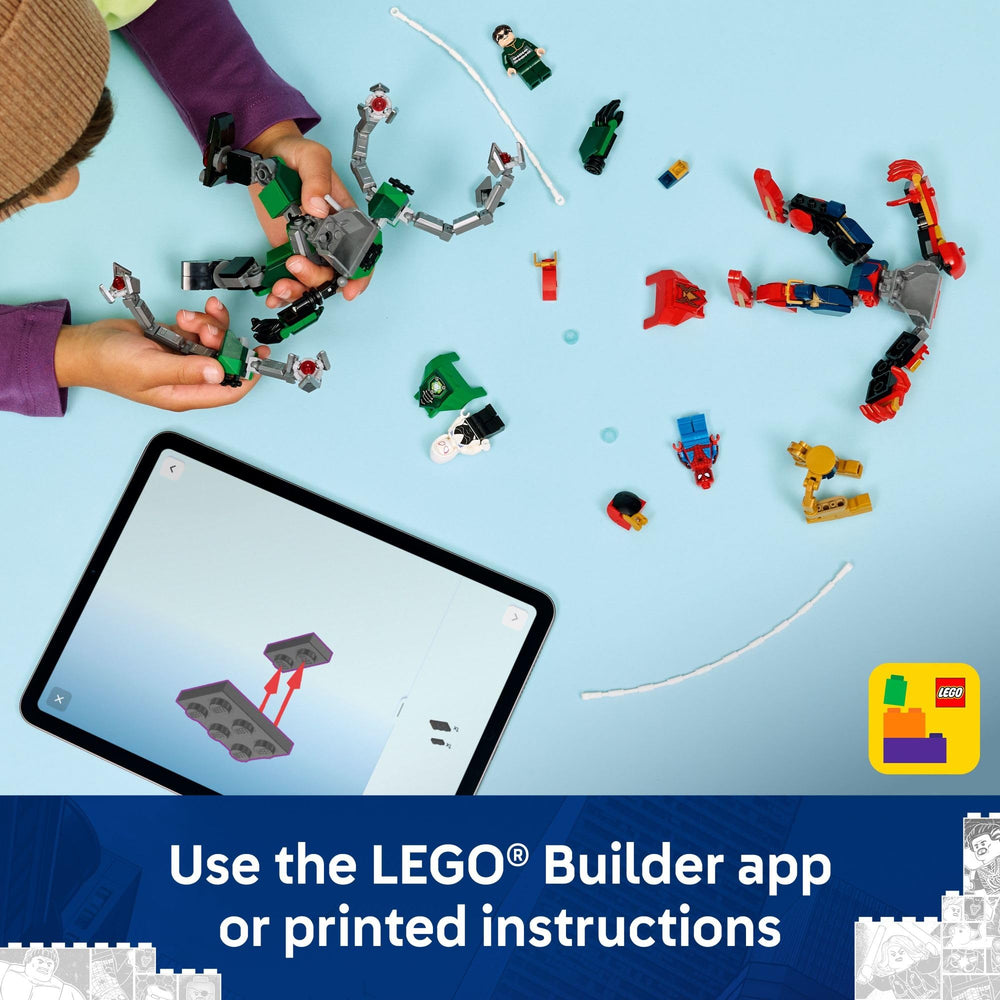 LEGO Marvel Mech Battle 3D Instructions via Builder app for easy building.
