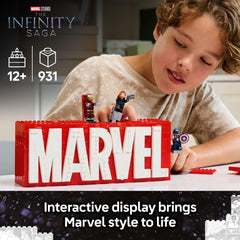 Hulk, Thor, Iron Man, Black Widow, Captain America minifigures bring Avengers action to life.