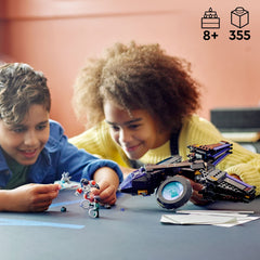 LEGO Marvel Shuri's Sunbird folding wings for versatile display and play.