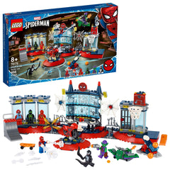 LEGO Marvel Spider-Man Attack on the Spider Lair 76175 front view for immersive superhero play.
