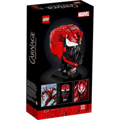 LEGO Marvel Spider-Man Carnage side detail emphasizes menacing silhouette for shelf display