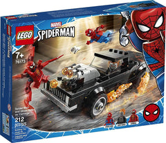 LEGO Marvel Spider-Man Ghost Rider Carnage minifigures for imaginative play and display.