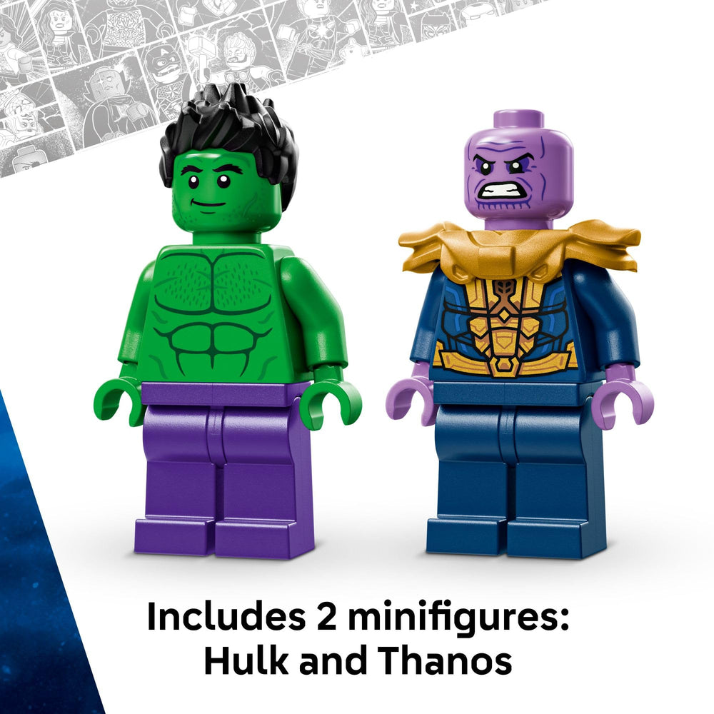 LEGO Marvel Thanos Infinity Gauntlet accessory complements battle setups.
