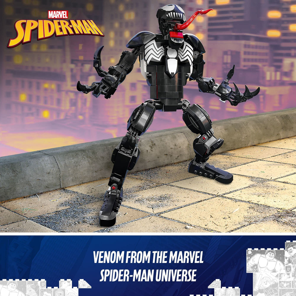 Venom figure with articulated limbs for flexible posing.