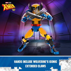 Close-up shows Wolverine’s three extended claws for authentic action.