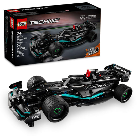 LEGO Technic Mercedes-AMG F1 W14 E front view with authentic livery for immersive play