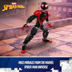 LEGO Marvel Miles Morales figure with web elements for dynamic scenes