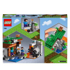 LEGO Minecraft Abandoned Mine measures 5in high, 7in wide, 4in deep.
