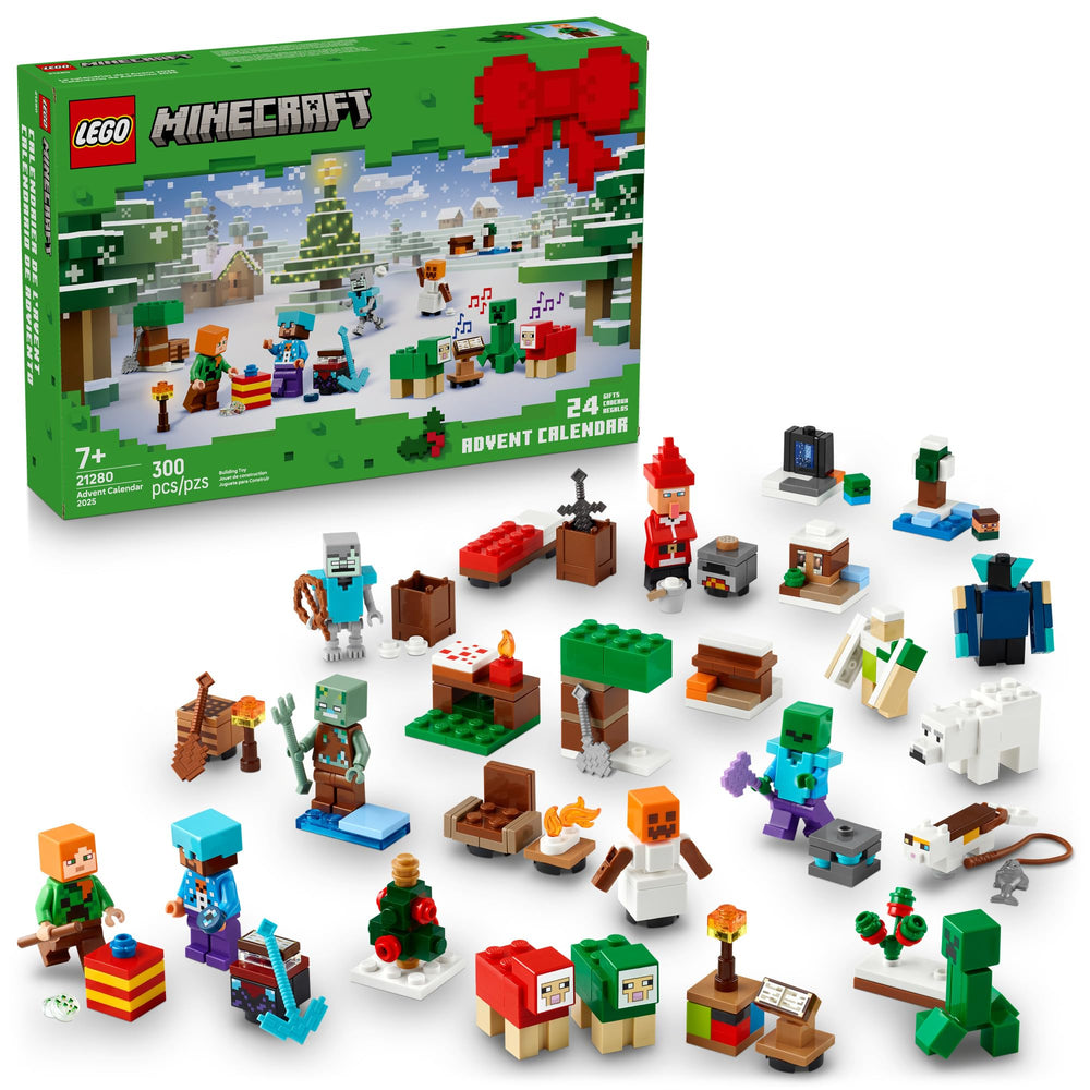 LEGO Minecraft Advent Calendar 2025—doors reveal daily builds for ongoing imagination.
