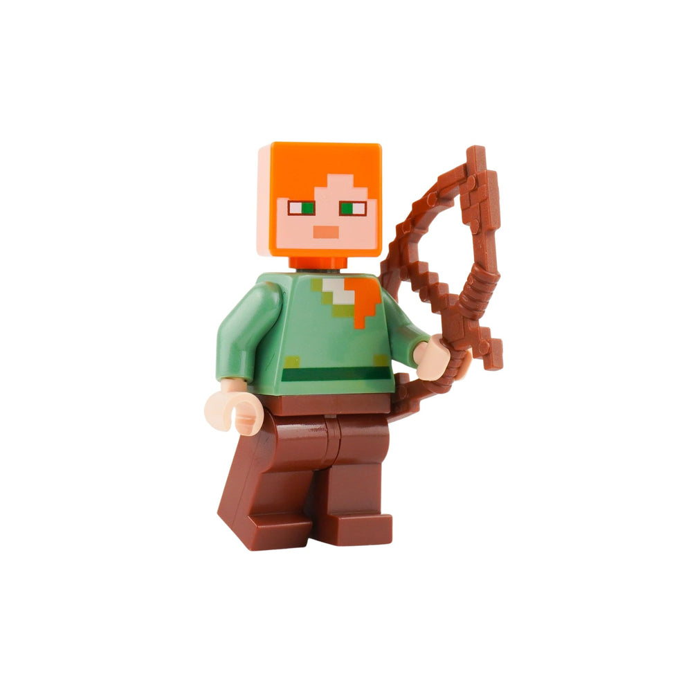 LEGO Minecraft Alex minifigure with accessories for story-driven play.