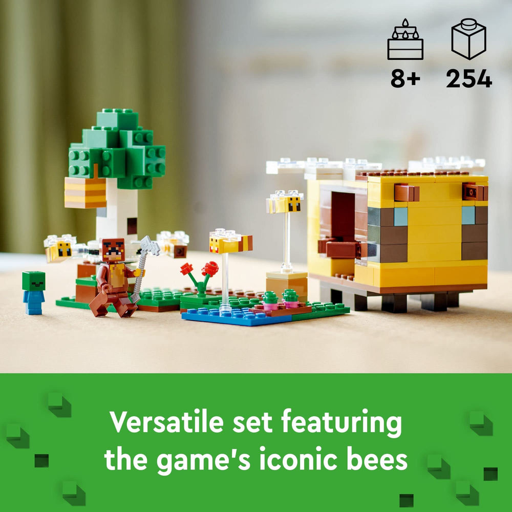 LEGO Minecraft The Bee Cottage removable roof for easy interior access.