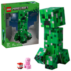 LEGO Minecraft Creeper figure stands tall for display and imaginative play.