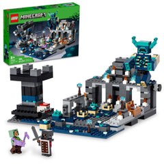 LEGO Minecraft Deep Dark Battle Tower explosion scene for dynamic action play