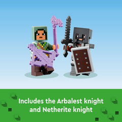 LEGO Minecraft Enchanted Hoe harvests skulk in the Deep Dark setting