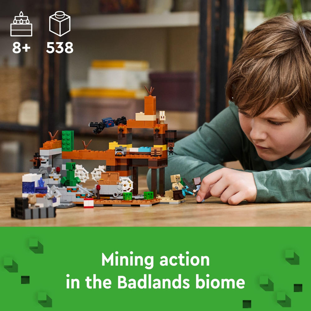 LEGO Minecraft explorer minifigure with tools inspires imaginative quests.