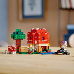 LEGO Minecraft Mushroom House interior and exterior are highly reconfigurable.