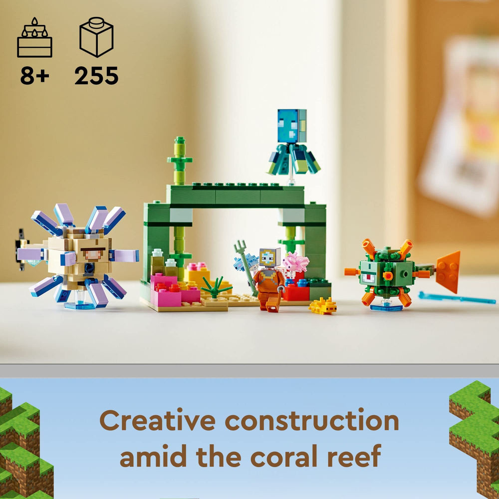 LEGO Minecraft Guardian Battle guardian figures bring iconic mobs to life for action-packed battles.