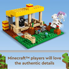 LEGO Minecraft Horse Stable 21171 compatible with other sets for expansive adventures