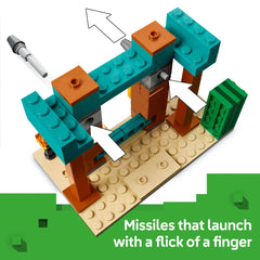 LEGO Minecraft missile launch feature activated by a flick