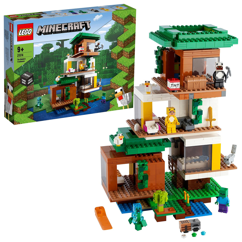 LEGO Minecraft Modern Treehouse front view for immersive creative play