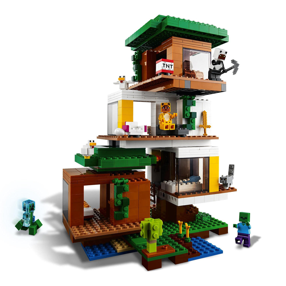 LEGO Minecraft Modern Treehouse interior study encourages focused modular play