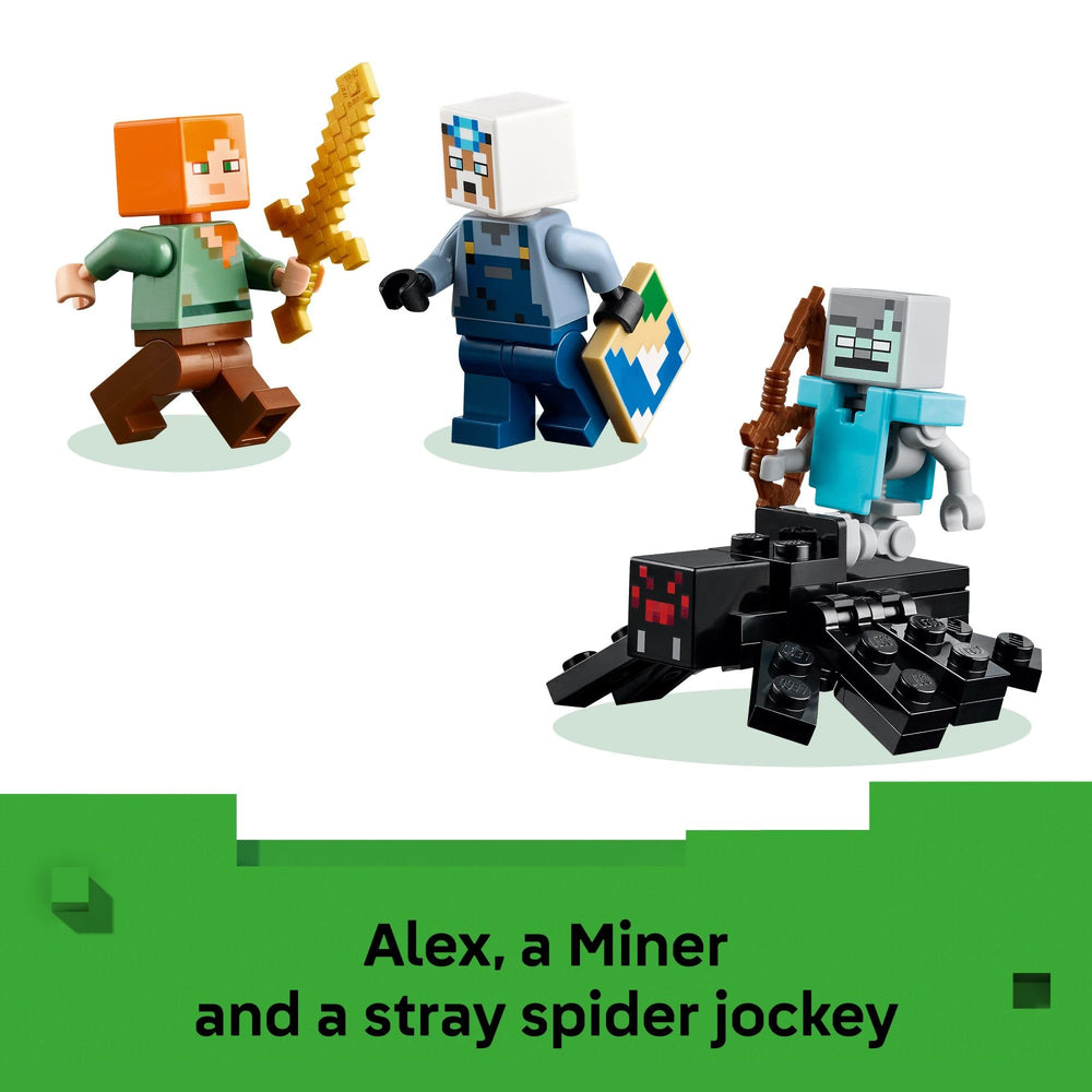 LEGO Minecraft The Pickaxe Mine built model showing underground exploration