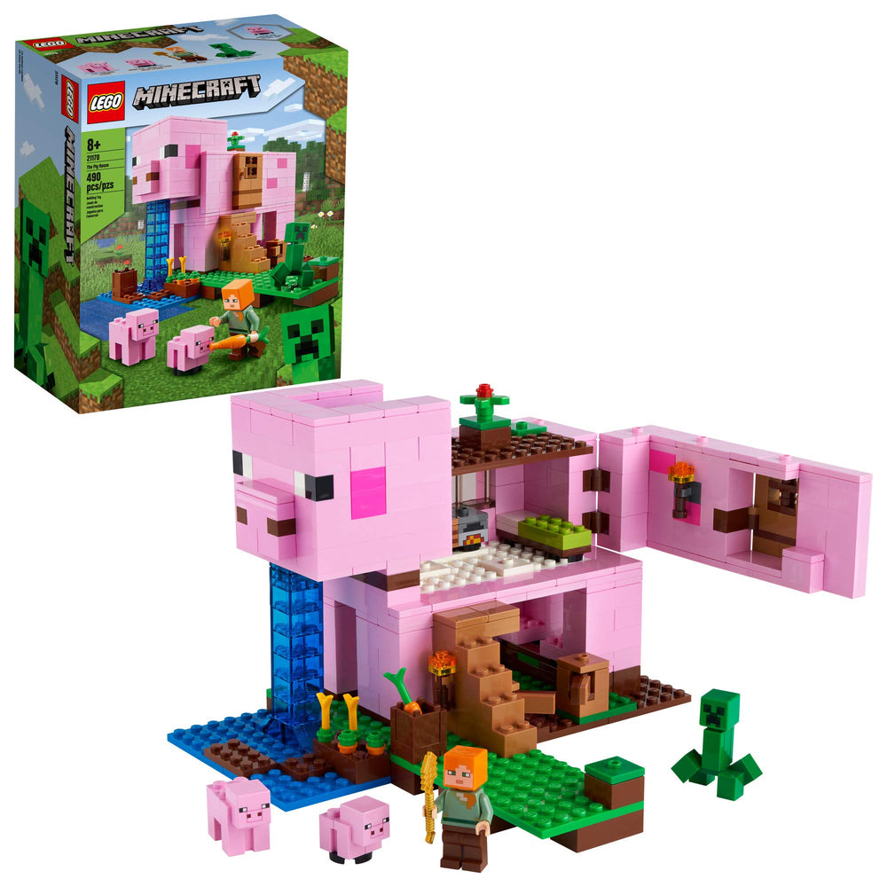 LEGO Minecraft The Pig House exterior for imaginative play and display