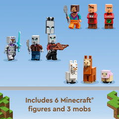 LEGO Minecraft pillager and vindicator figures add action to village play.