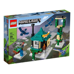 LEGO Minecraft Sky Tower pilot with elytra in flight, ready for aerial adventures.