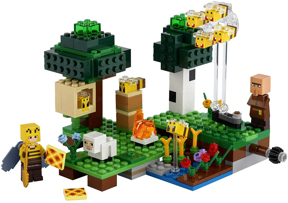 LEGO Minecraft The Bee Farm with friendly bees pollinating flowers