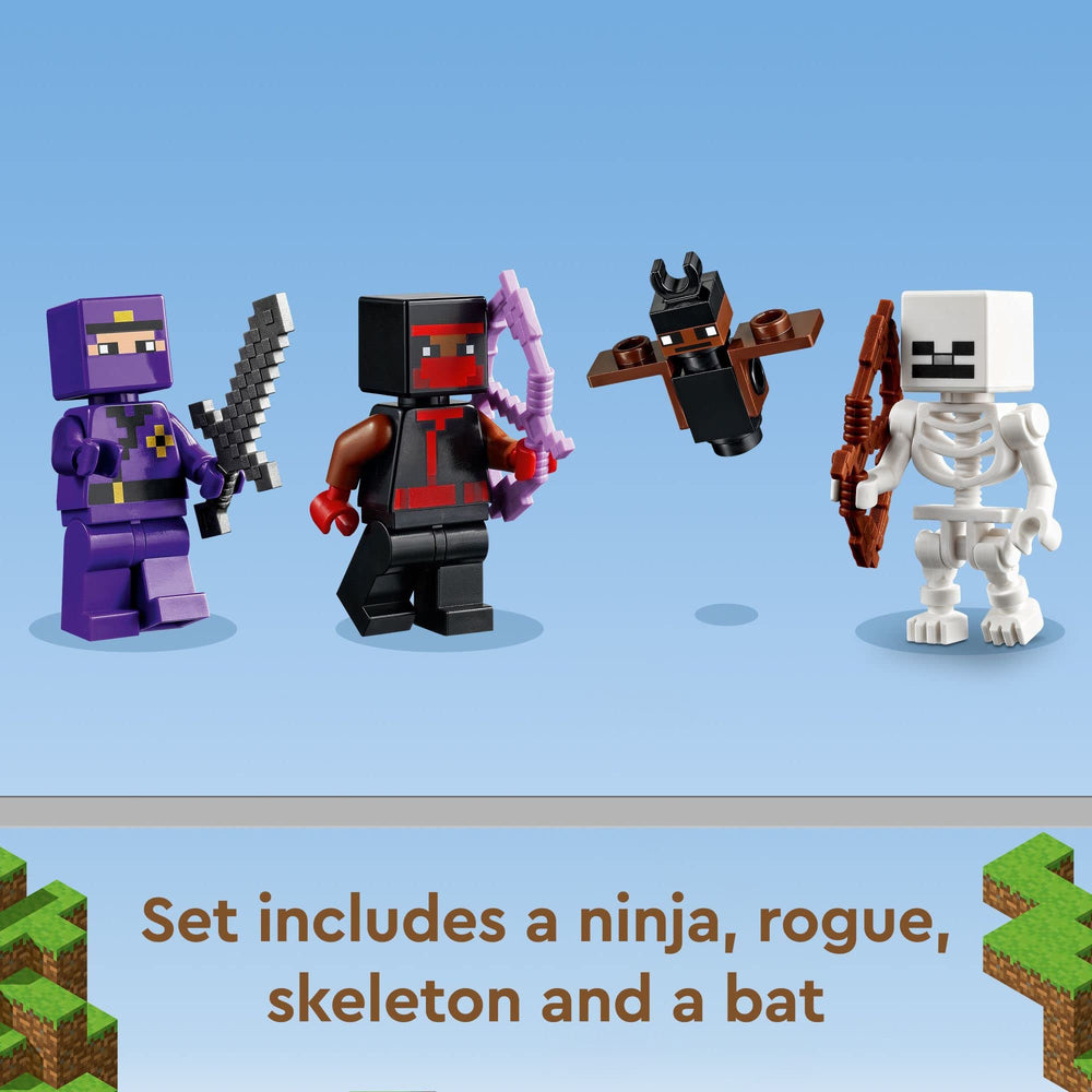 LEGO Minecraft Training Grounds skeleton and bat minifigures for adventurous encounters.