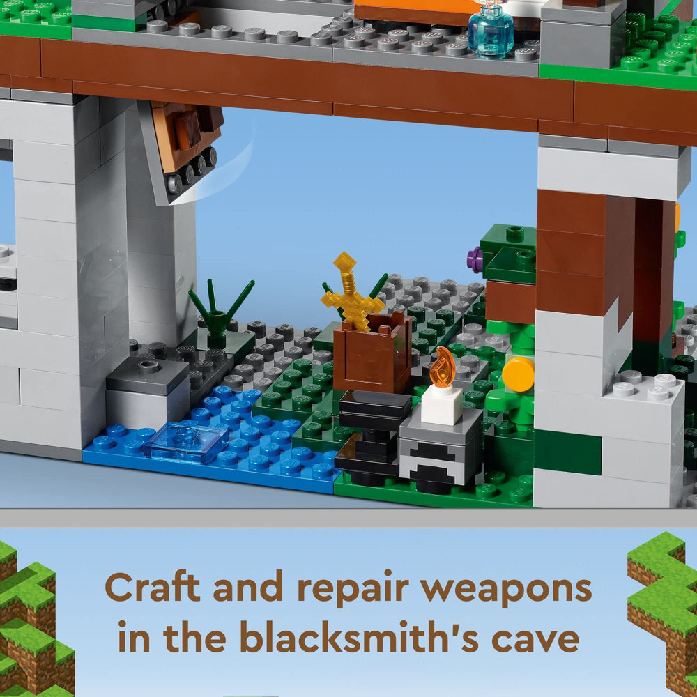 LEGO Minecraft Training Grounds trapdoor action for dynamic play and reconfigurable layouts.