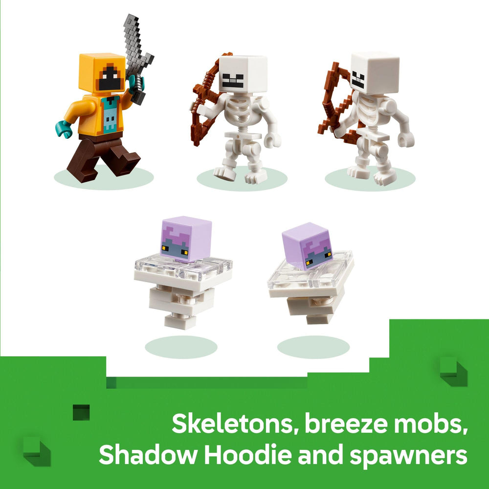 LEGO Minecraft treasure pots showing emeralds and diamonds inside.
