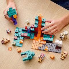 LEGO Minecraft Warped Forest 21168 bridge-crossing invites adventure and storytelling