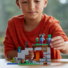 LEGO Minecraft The Zombie Cave 21141 includes zombie figures for battles.