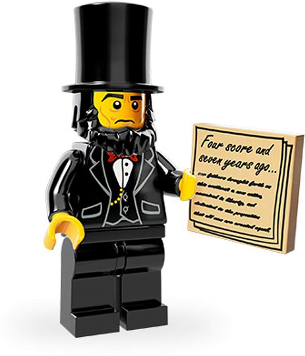 LEGO Abraham Lincoln minifigure with display base for shelf display