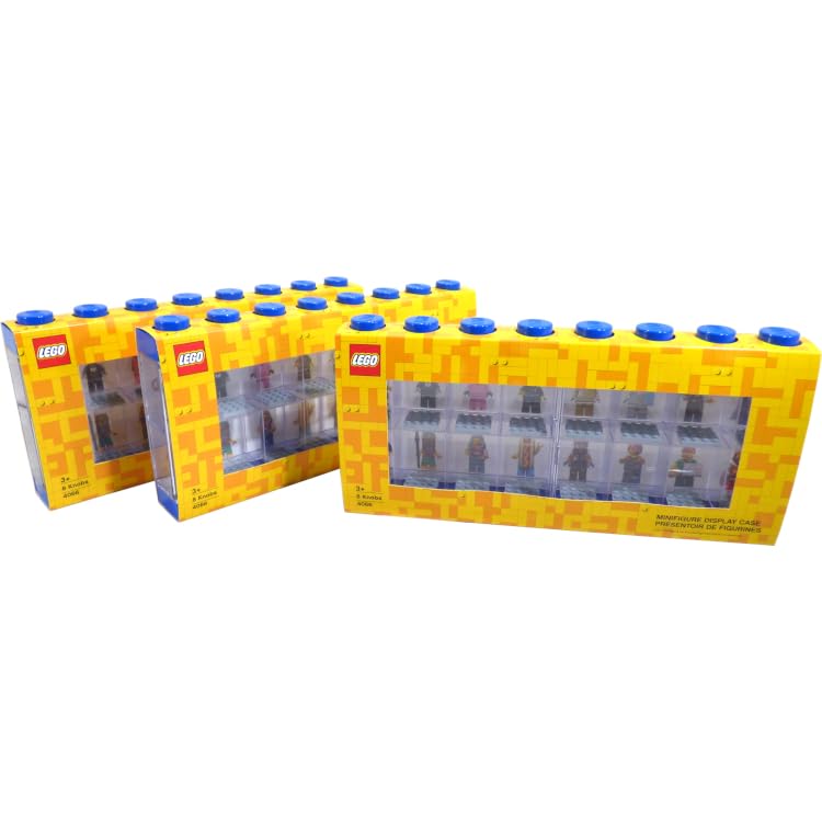 LEGO Minifigure Display Case 16 blue front view for organized display and safe storage.