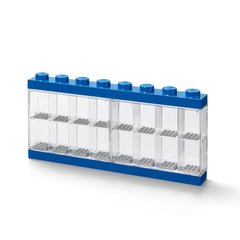 LEGO Minifigure Display Case 16 blue wall mount holes for vertical display.