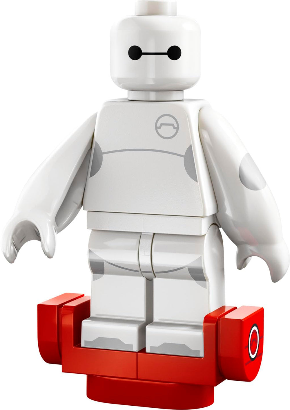 Baymax hoverboard minifigure with authentic LEGO design for display and collection.