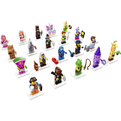 LEGO Wizard of Oz minifigures on display-ready setup for shelves.