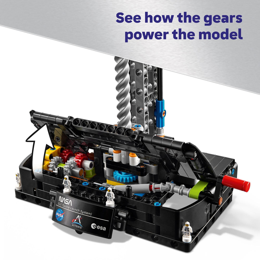LEGO Orion spacecraft detail with launch system for space exploration learning
