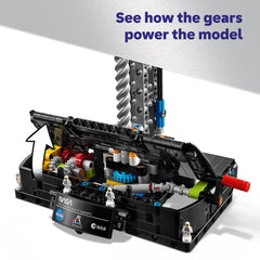 LEGO Orion spacecraft detail with launch system for space exploration learning