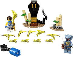 LEGO NINJAGO brick-built snake statue adds dramatic backdrop to battles