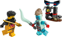 LEGO Ninjago Arin and Spectral Dragonian minifigures for dynamic hero-versus-dragon storytelling.