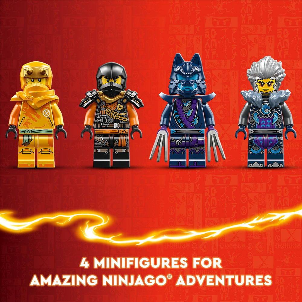 LEGO NINJAGO Arin and Climber Cole minifigures enhance action scenes